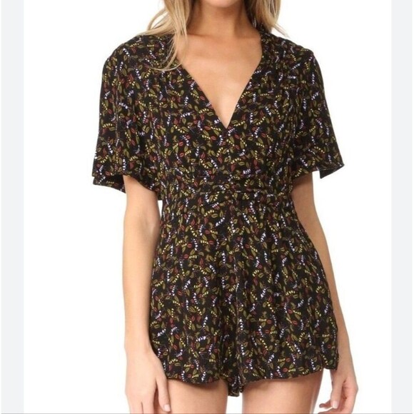 Free people meet Virginia Romper fall leaf print womens size 4 - Picture 14 of 15